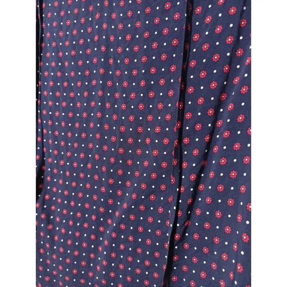 Draper James XS Blue Floral Dot Flutter Sleeve Peasant Boho Top Keyhole Tie Neck - Picture 5 of 11